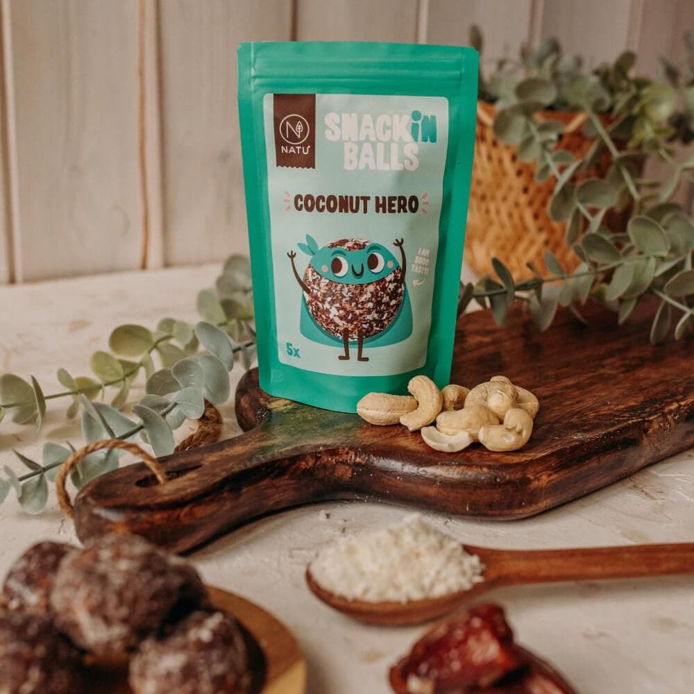 NATU SNACKin Balls Coconut Hero 65g - náhled 3