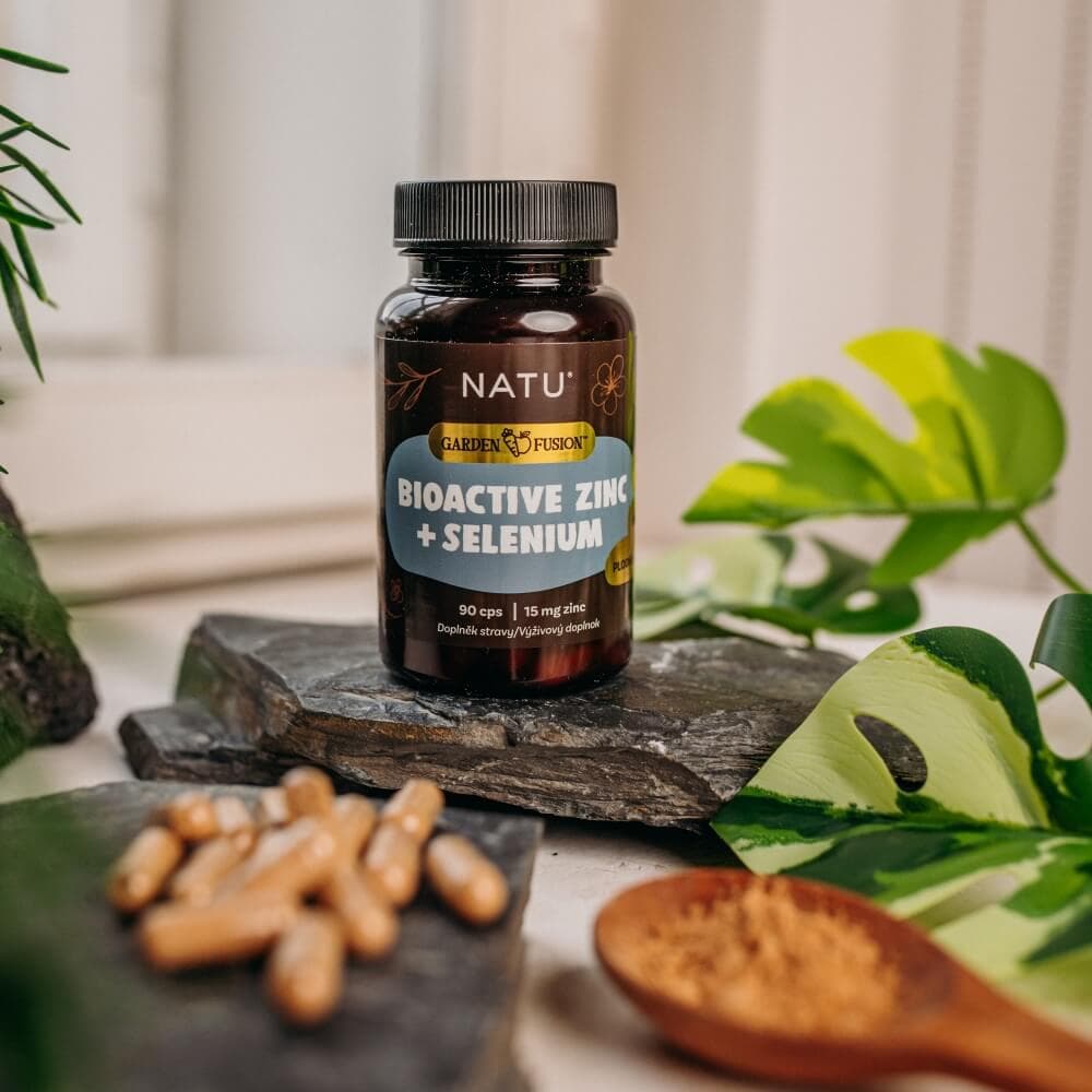 NATU 2+1 Garden Fusion Bioaktivní zinek 15 mg, selen, extrakt ze zeleného čaje 90 kapslí - náhled 3