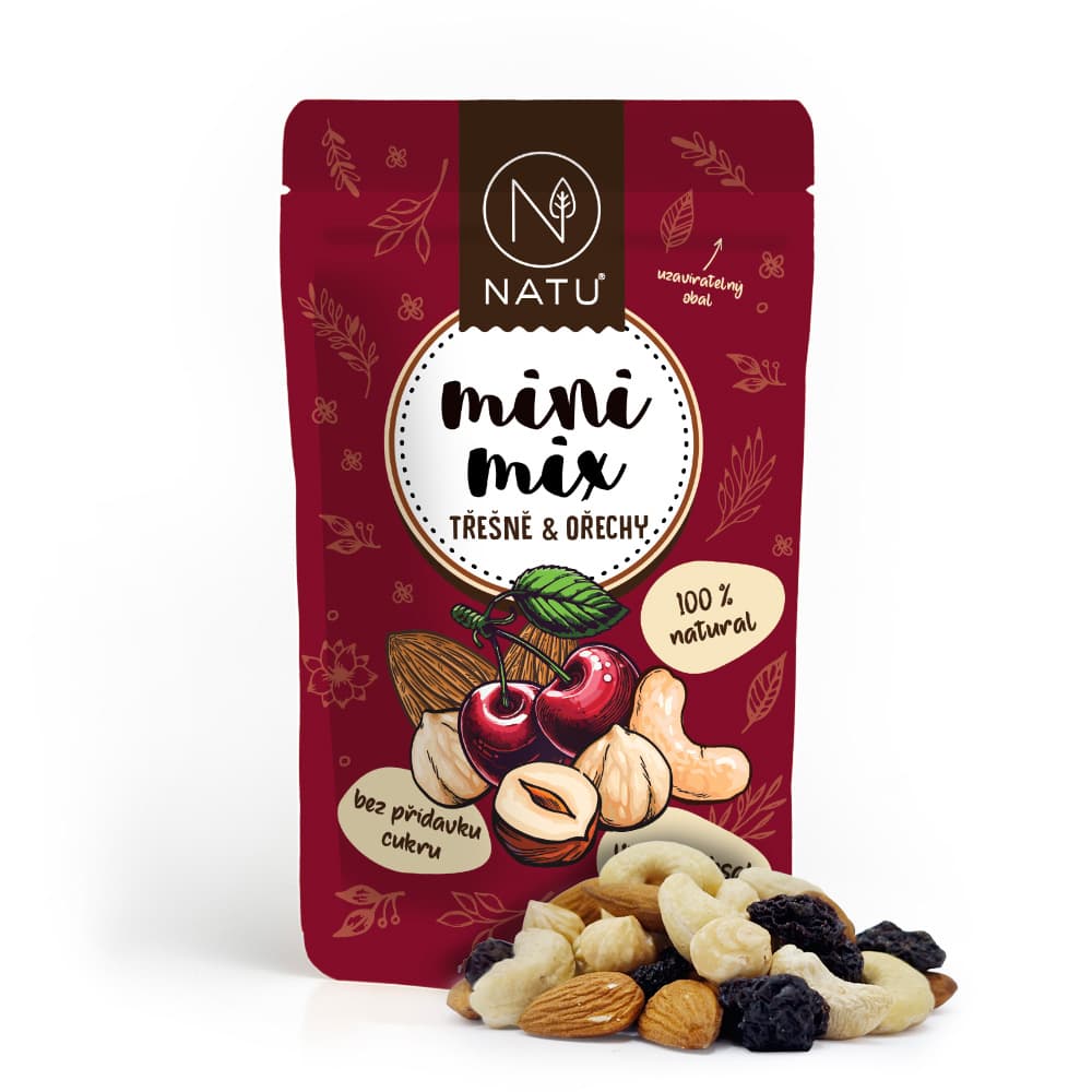 NATU Mini mix třešně a ořechy 80g - náhled 1