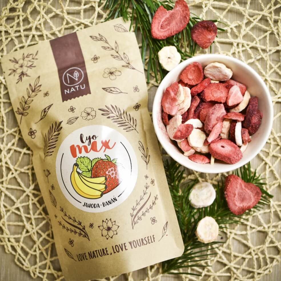 NATU Lyo mix jahoda a banán 3x40g - náhled 4