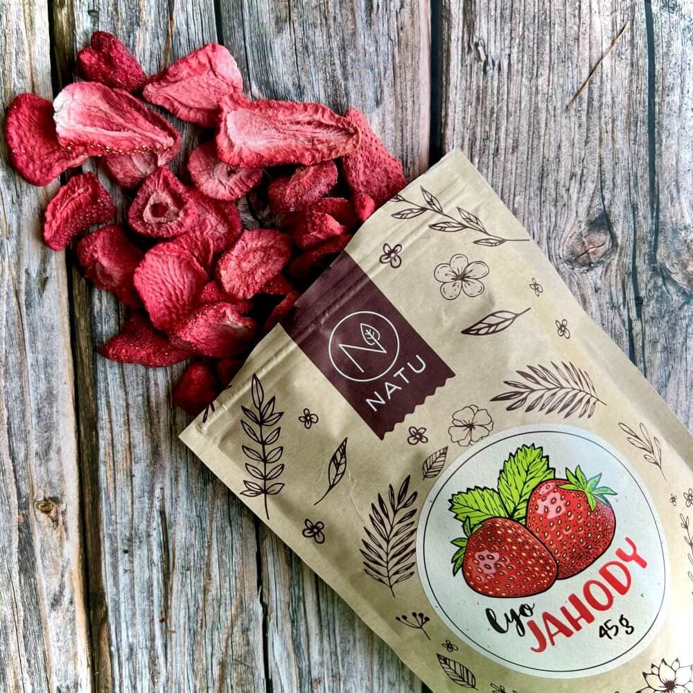 NATU Lyofilizované jahody plátky 3x45g - náhled 2