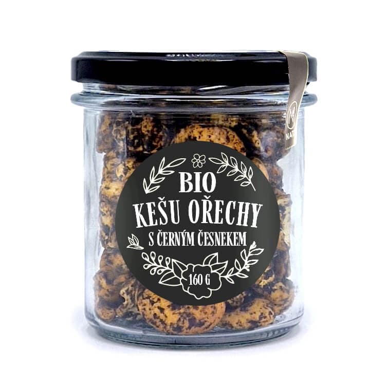 NATU Kešu ořechy s černým česnekem BIO 160g - náhled 3