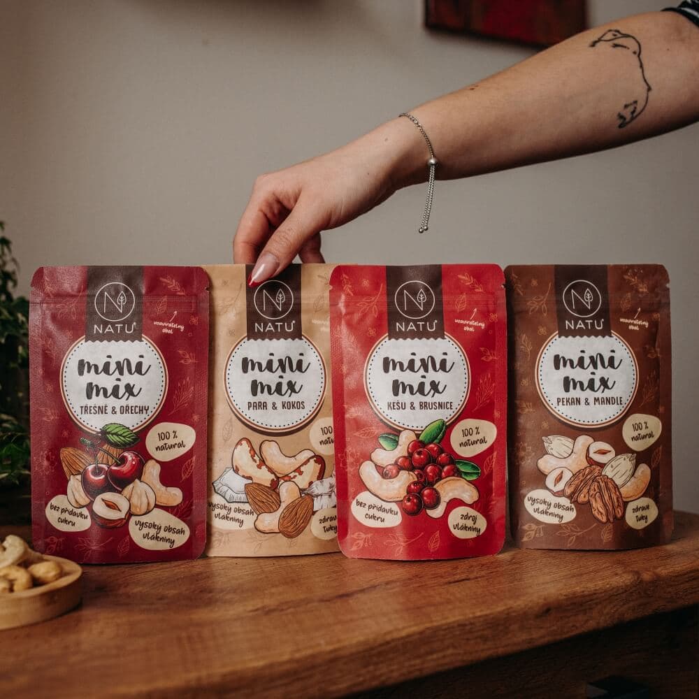 NATU Mini mix pekan a mandle 80g - náhled 4
