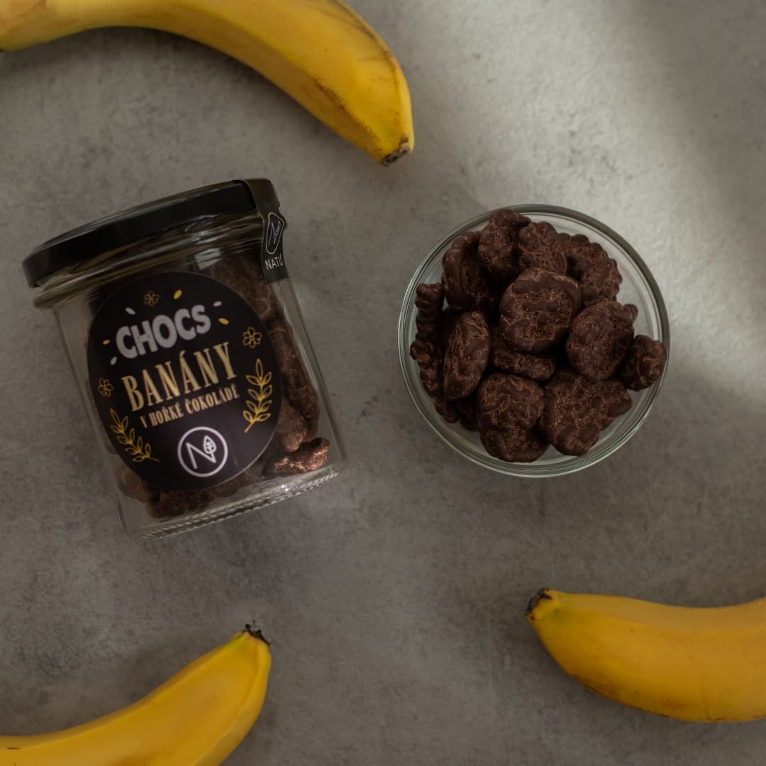 NATU CHOCS Banány v 60% hořké čokoládě 110g - náhled 3