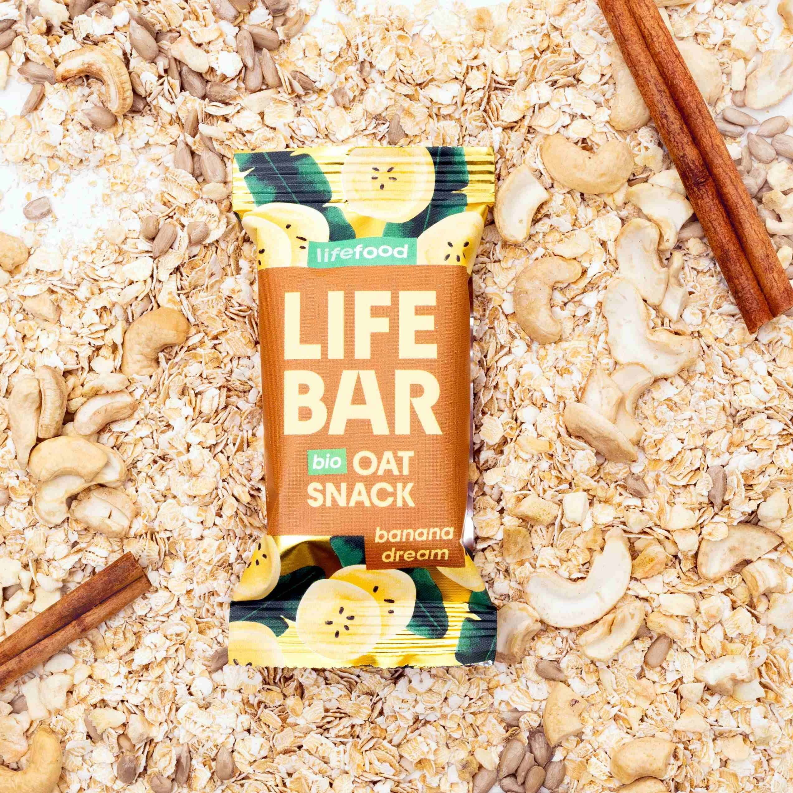 Lifefood Lifebar Oat Snack banánový BIO 40g - náhled 3