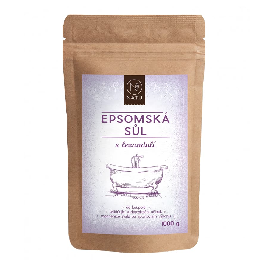 NATU Epsomská sůl s levandulí 1000 g