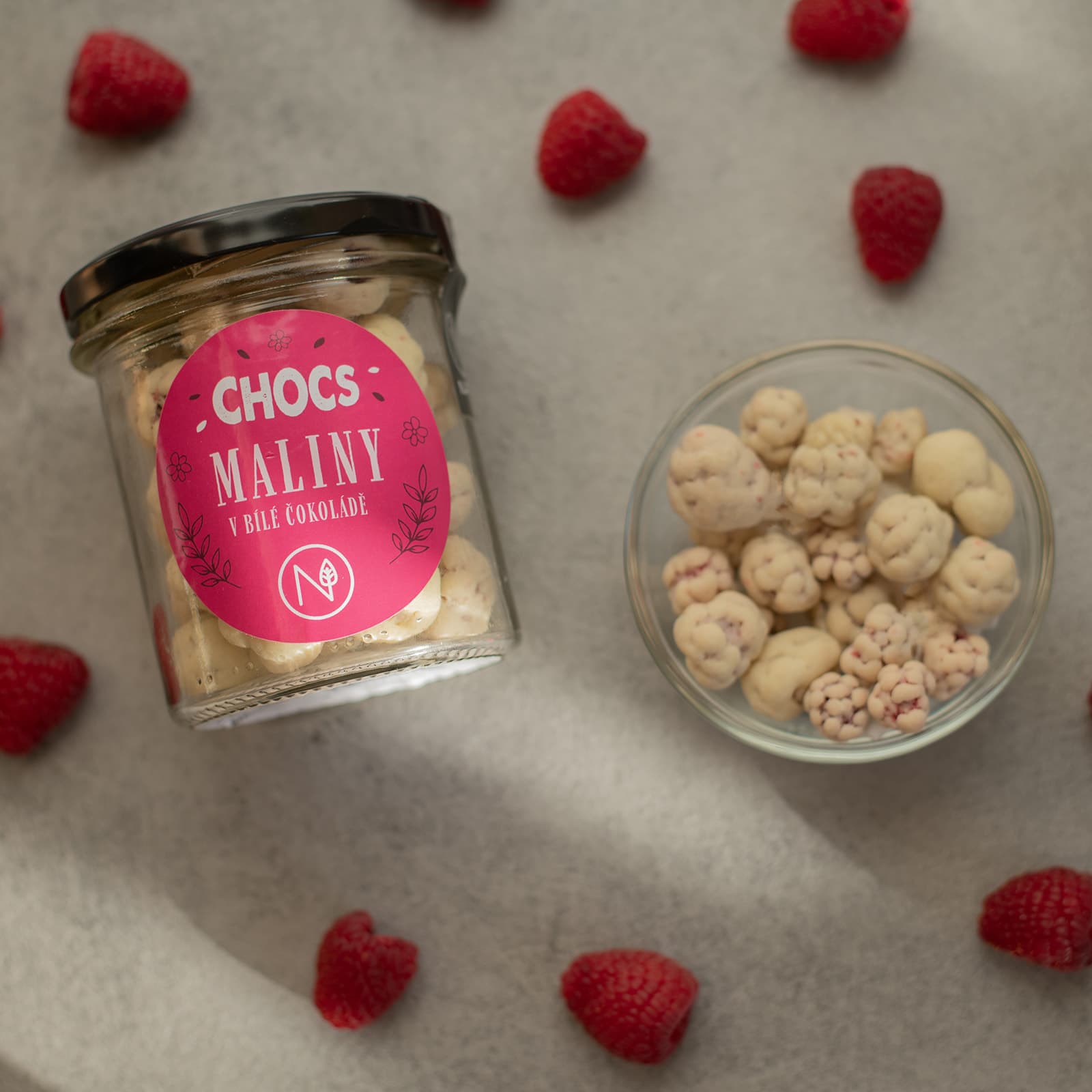 NATU CHOCS Maliny v 30% bílé čokoládě 100g - náhled 3