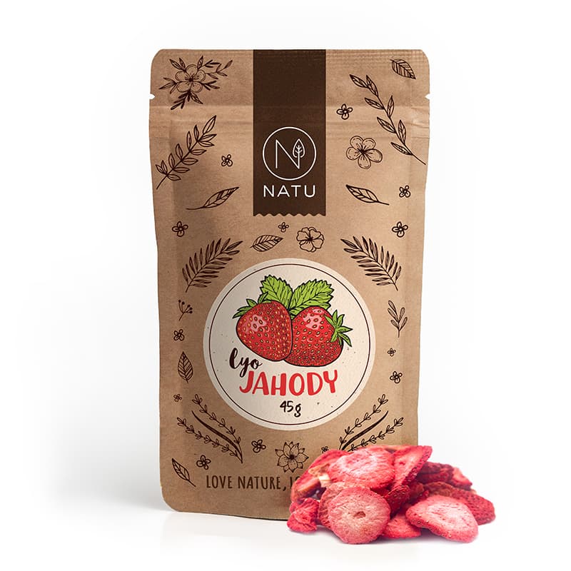 NATU Lyofilizované jahody plátky 45 g - náhled 1