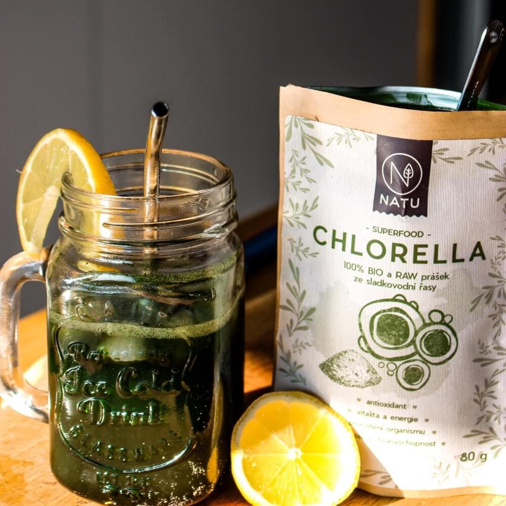 NATU Chlorella BIO prášek 180 g - náhled 3