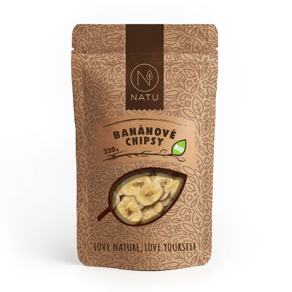 NATU Banánové chipsy BIO 230g