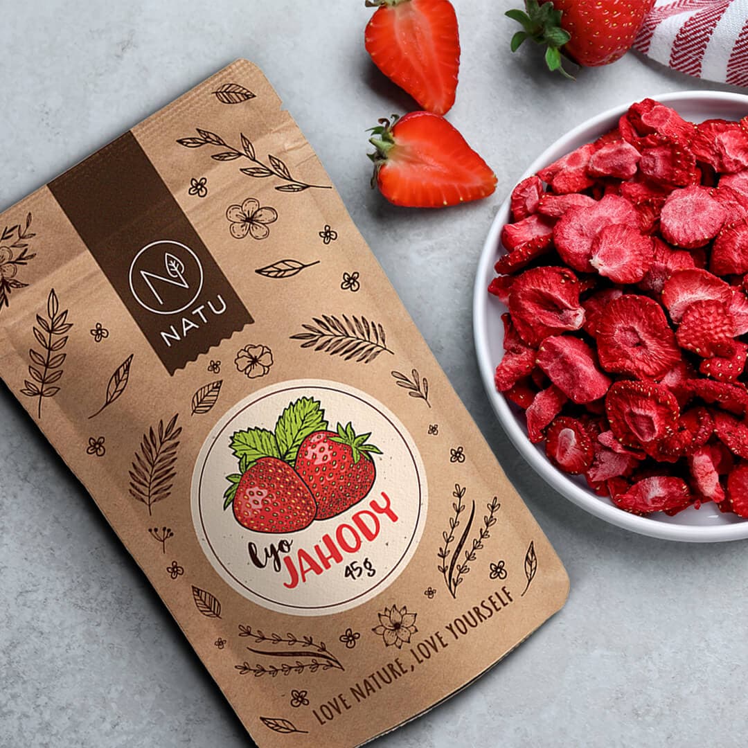 NATU Lyofilizované jahody plátky 3x45g - náhled 3