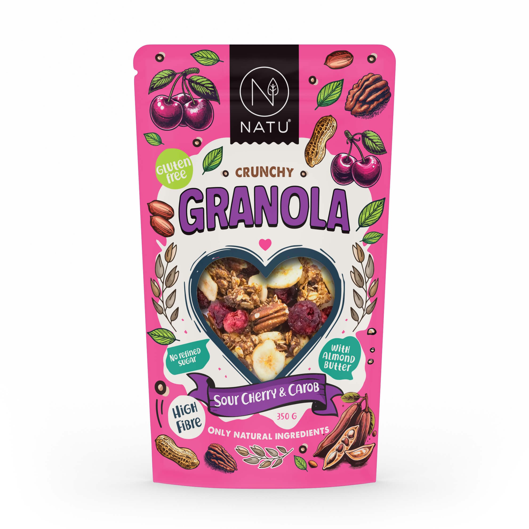 NATU Granola Višeň a karob 350g