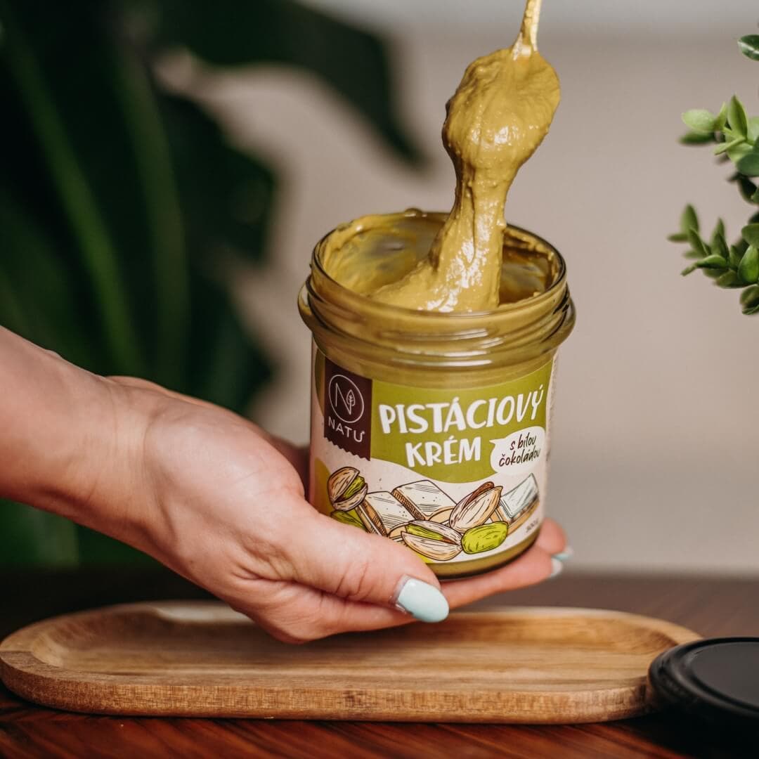 NATU Pistáciový krém s bílou čokoládou 300g - náhled 5