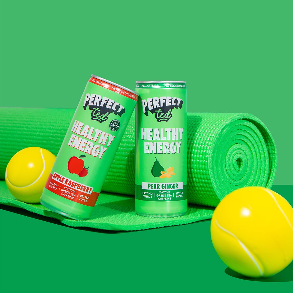 Healthy Matcha Energy Drink jablko a malina 250ml - náhled 2