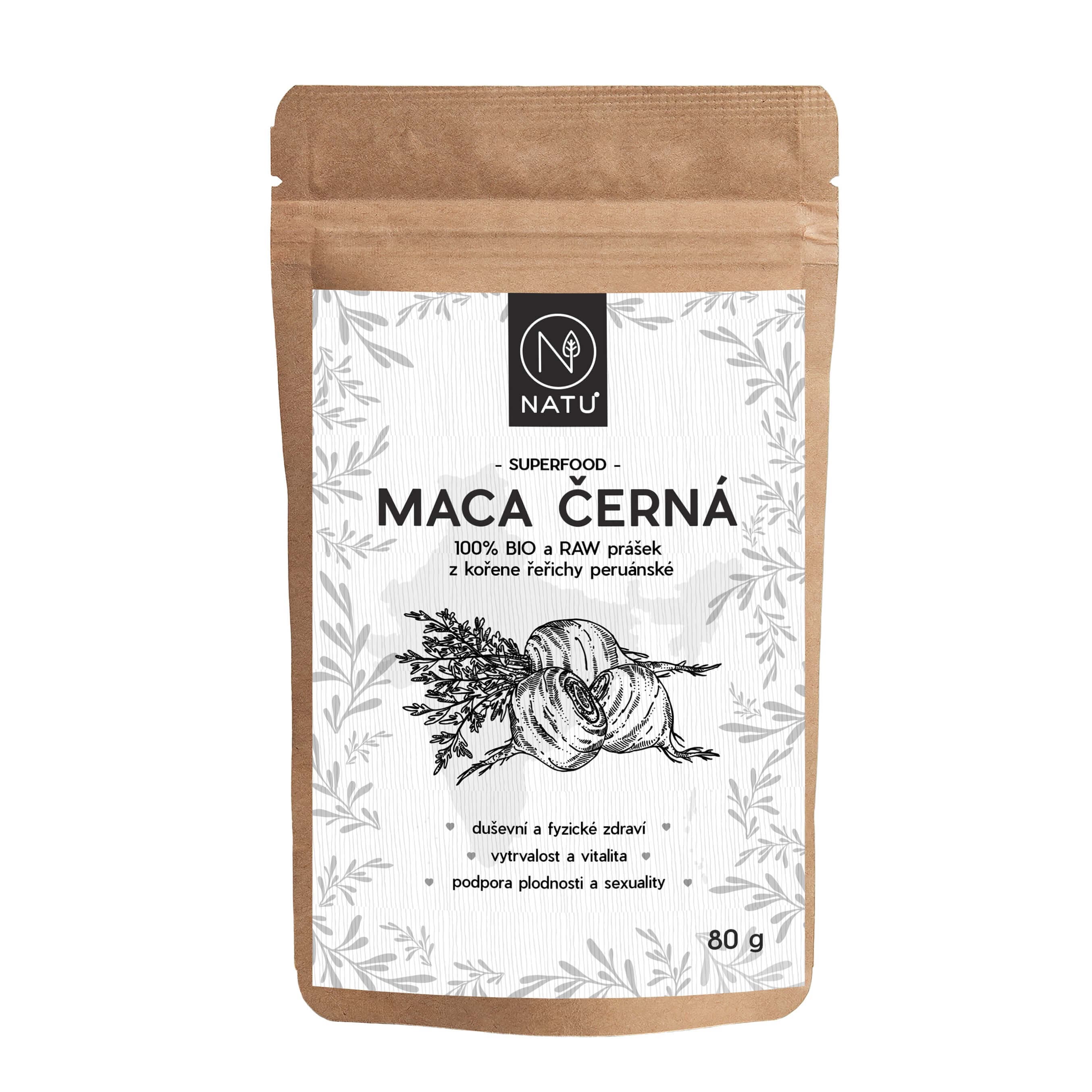 NATU Maca černá BIO prášek 80 g