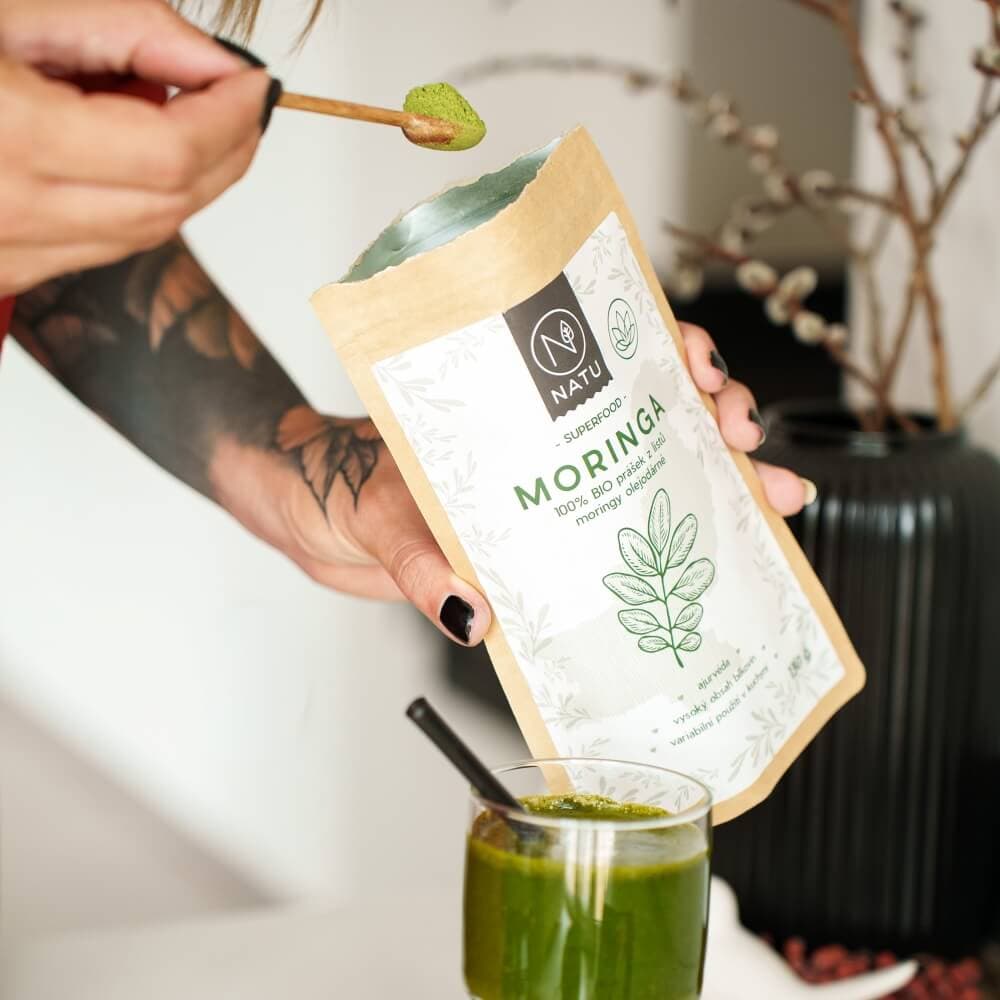 NATU Moringa prášek BIO 130 g - náhled 3