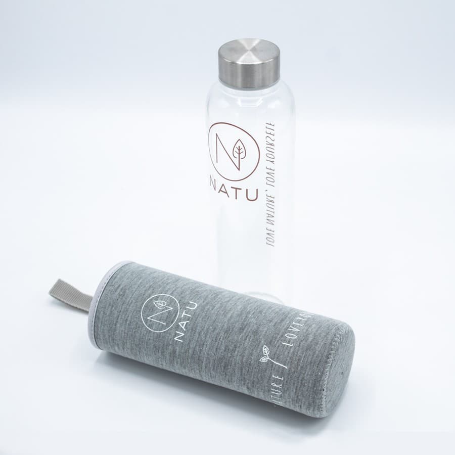 NATU Skleněná lahev v šedém termo obalu 550 ml - náhled 4