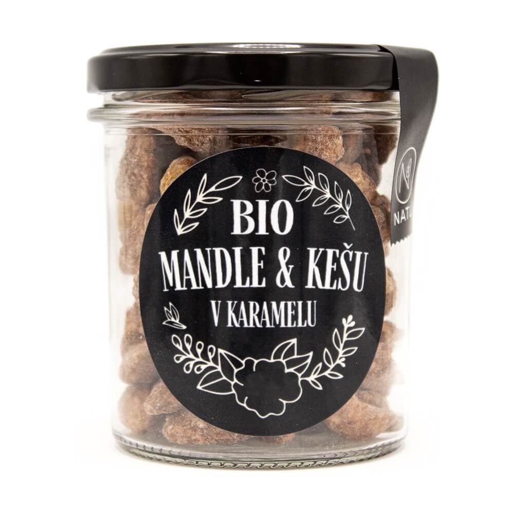 NATU Mandle a kešu ořechy v karamelu BIO 160g