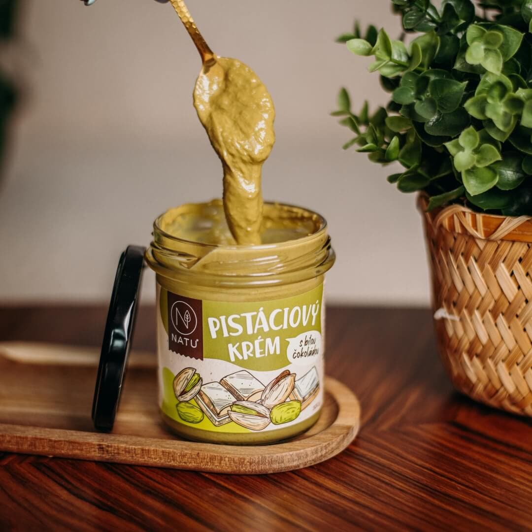 NATU Pistáciový krém s bílou čokoládou 300g - náhled 3