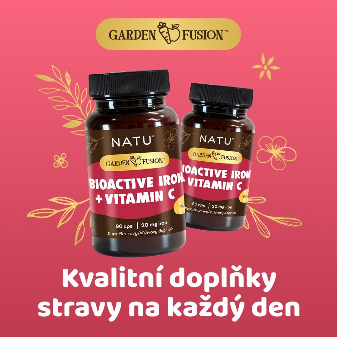 NATU Garden Fusion Bioaktivní železo 20 mg s vitaminem C a piperinem 90 kapslí - náhled 2