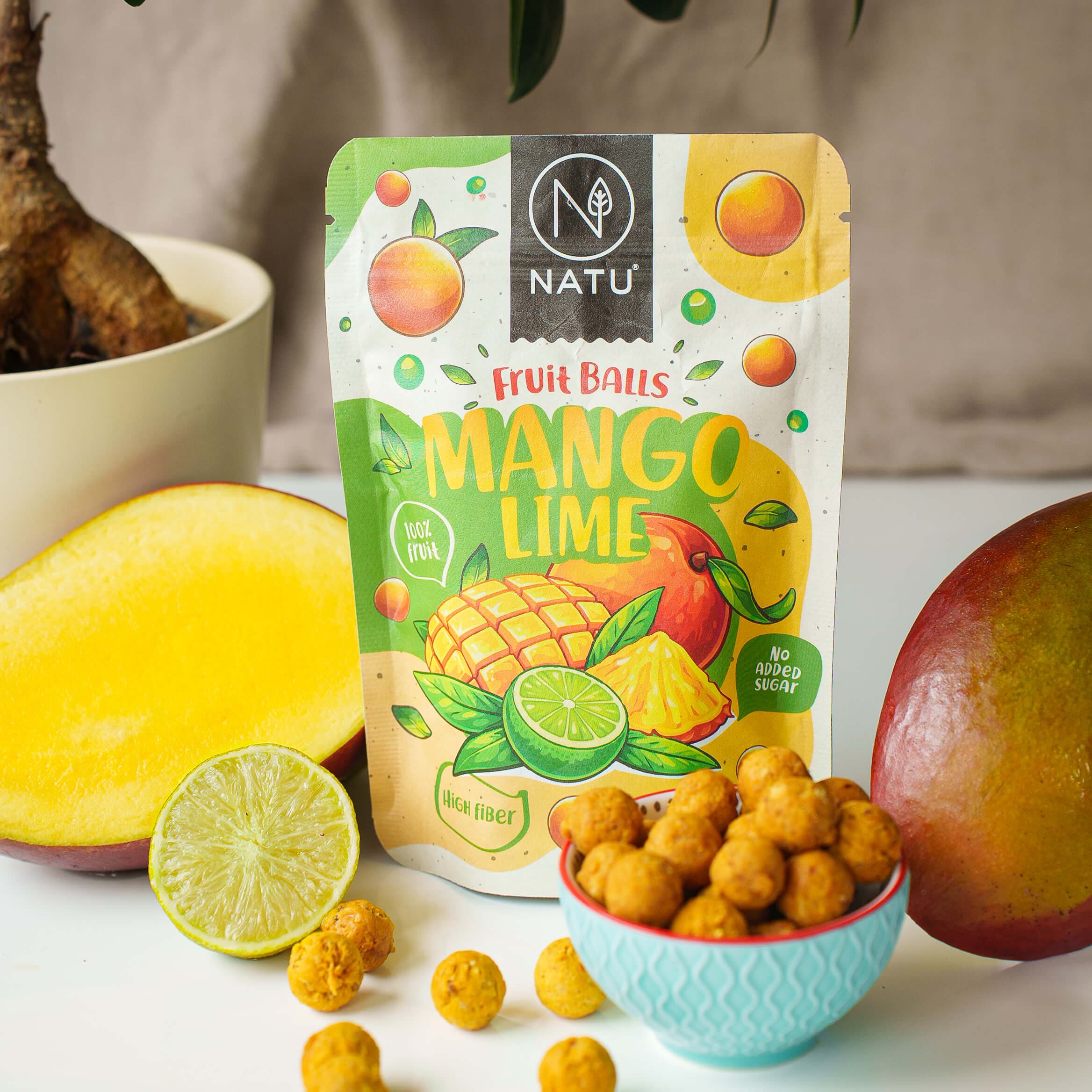 NATU Ovocné kuličky mangové s limetkou 90g - náhled 4