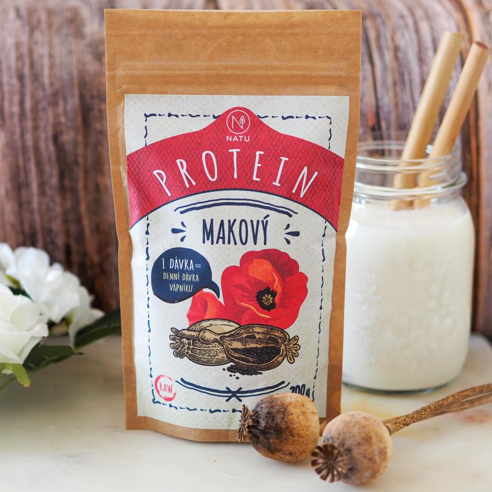 NATU Makový protein RAW 200 g - náhled 3