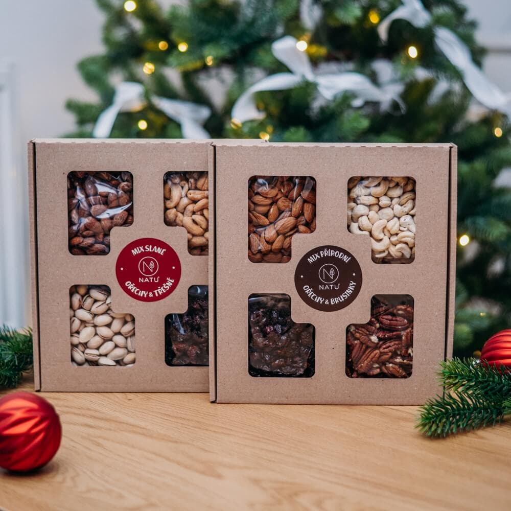 NATU Dárkový box Slané ořechy s třešněmi 390g - náhled 2