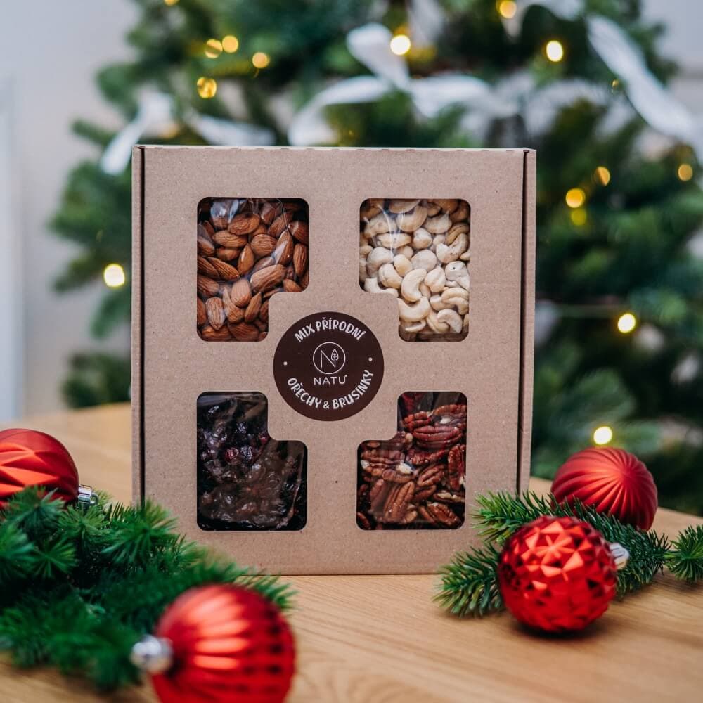 NATU Dárkový box Přírodní ořechy s brusinkami 400g - náhled 3