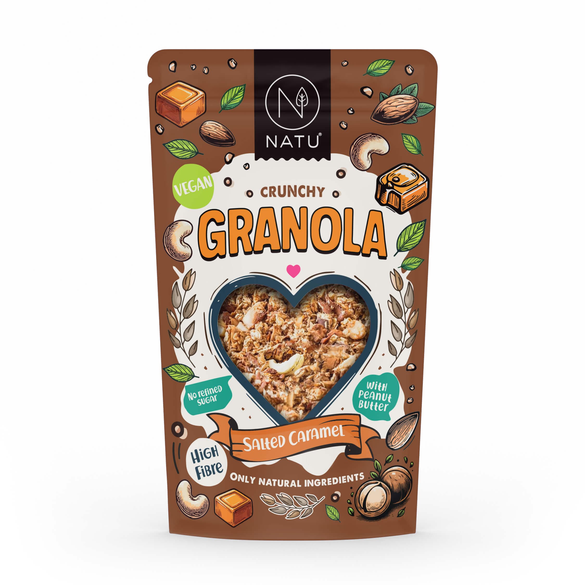 NATU Granola slaný karamel 380g