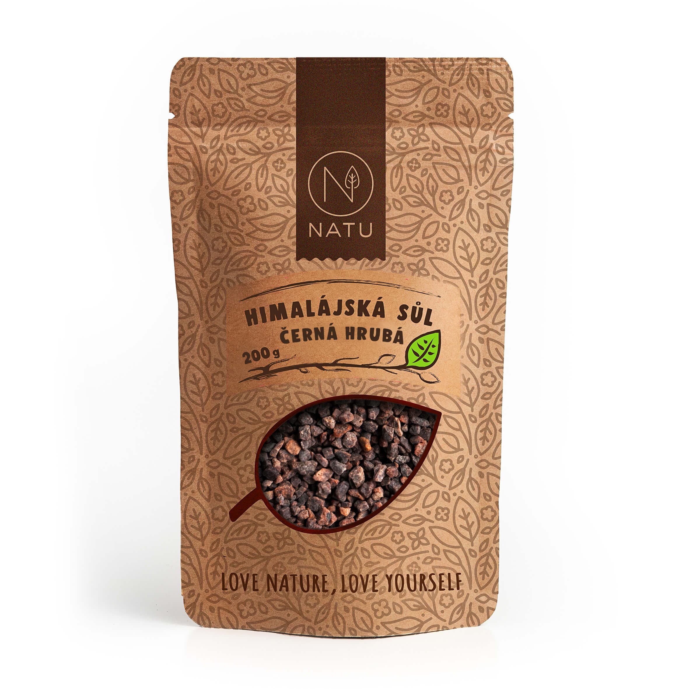 NATU Himalájská černá sůl hrubá 200 g