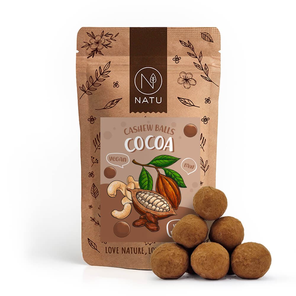 NATU Kakaové kuličky s kešu krémem 70g - náhled 1
