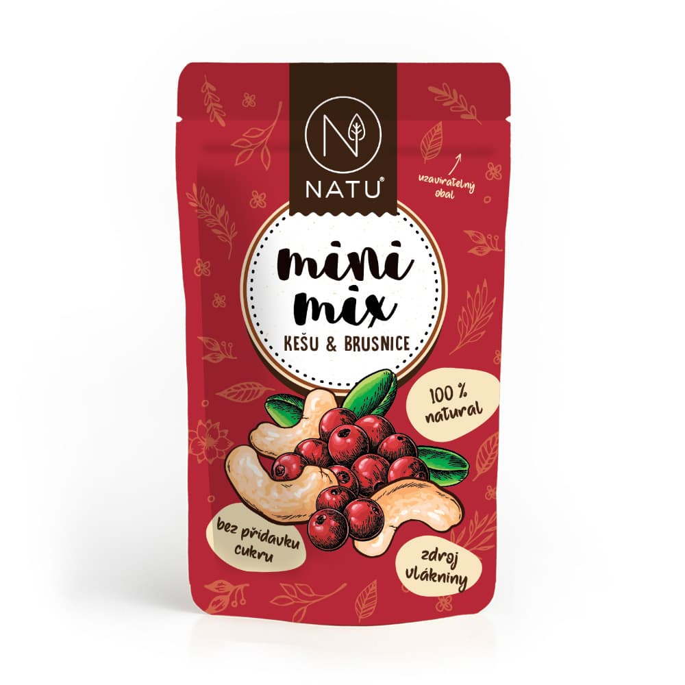 NATU Mini mix kešu a brusinky 80g - náhled 2