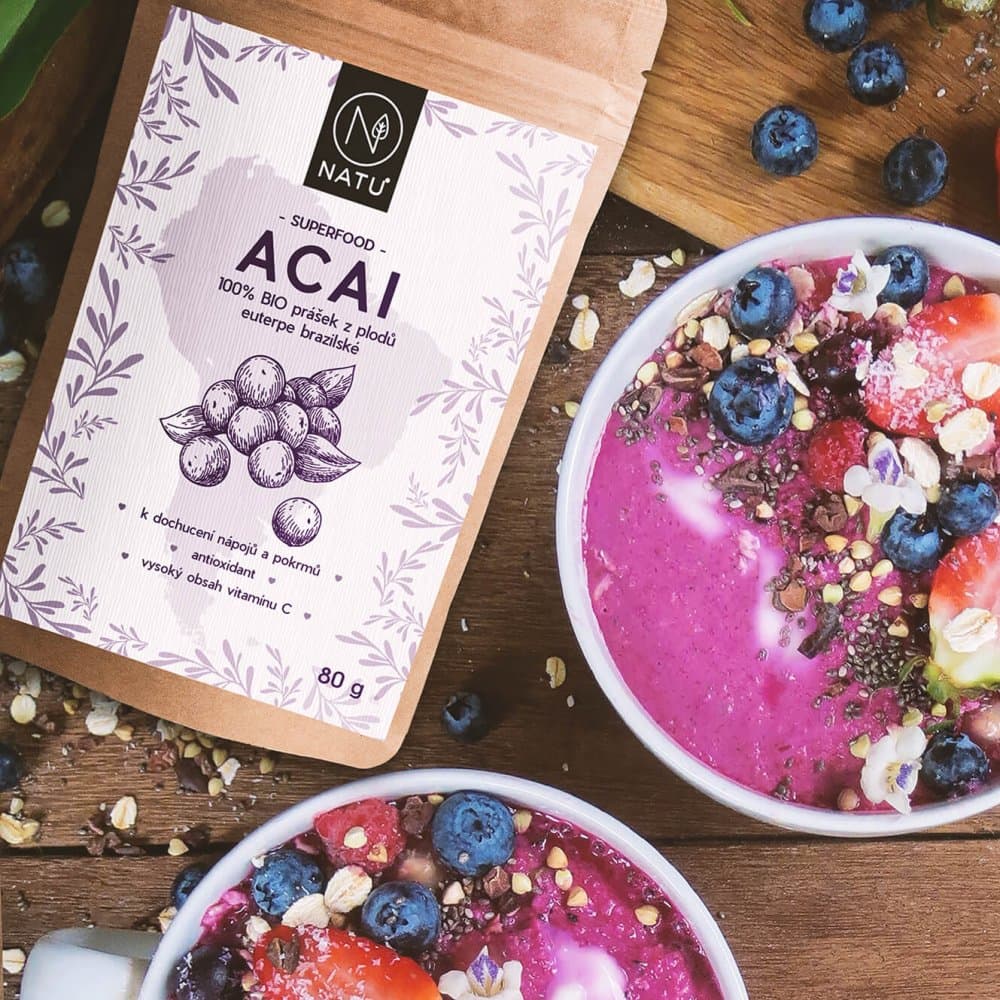NATU Acai BIO prášek 80 g - náhled 2