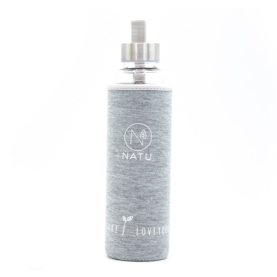 NATU Skleněná lahev v šedém termo obalu 550 ml