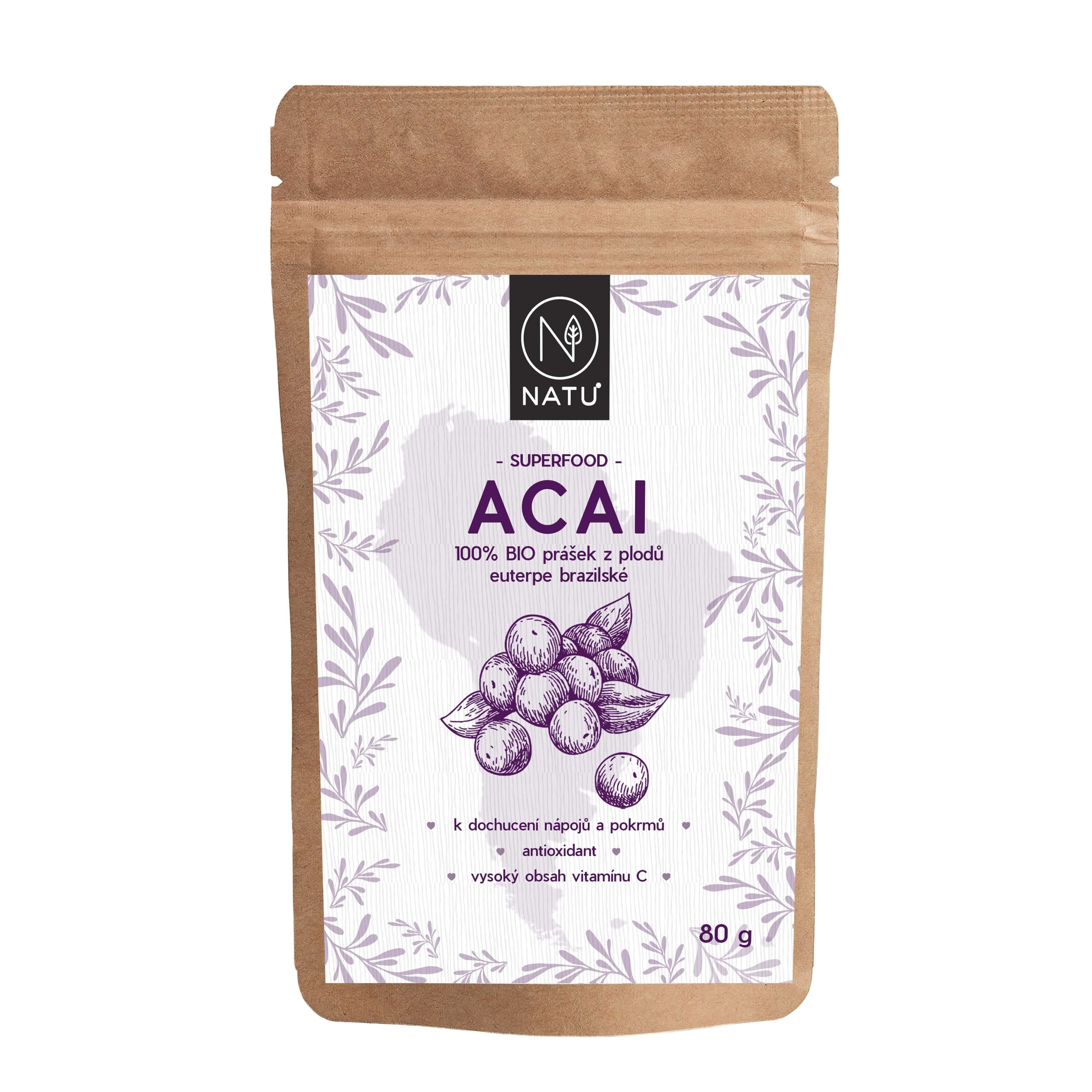 NATU Acai BIO prášek 80 g