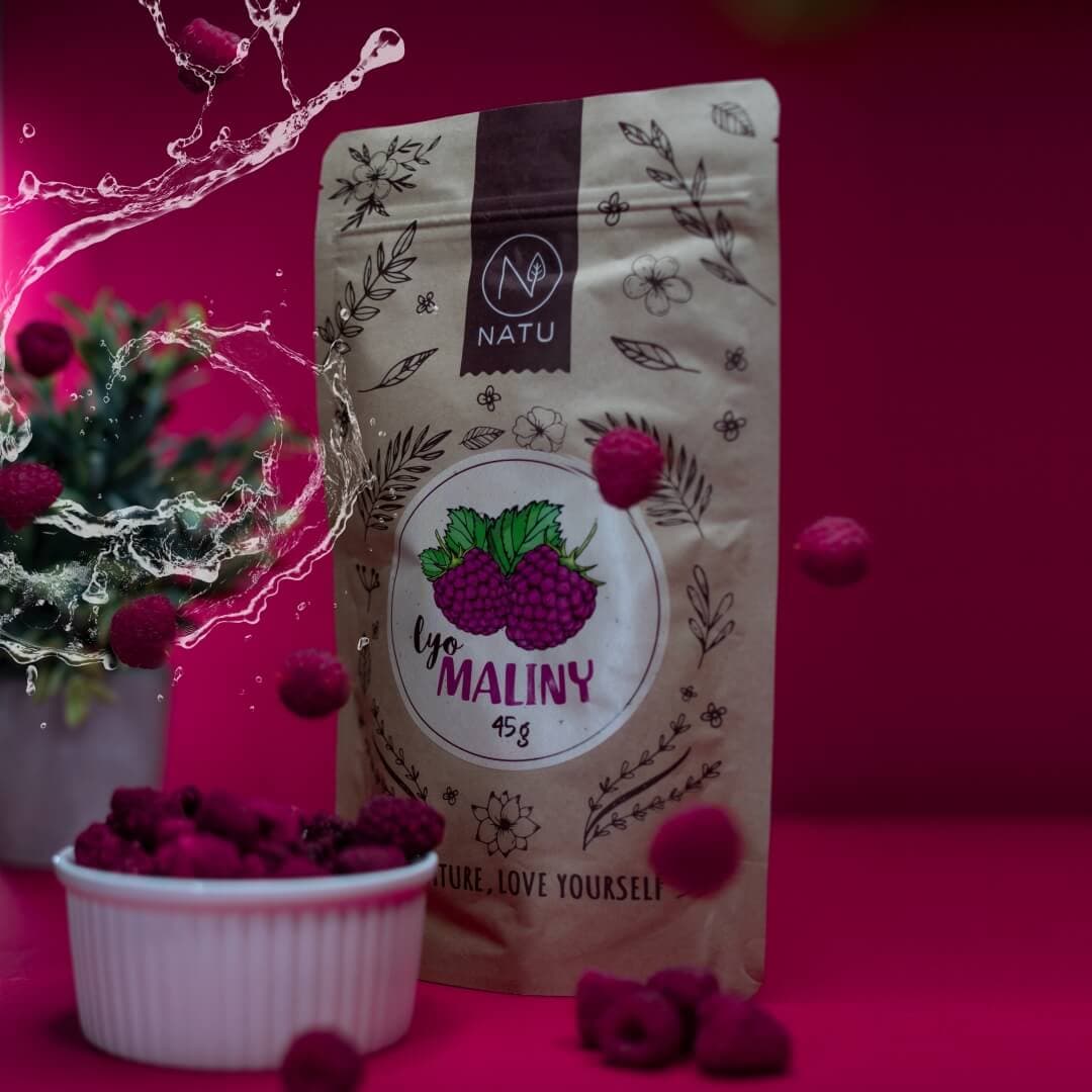 NATU Lyofilizované maliny 45 g - náhled 3