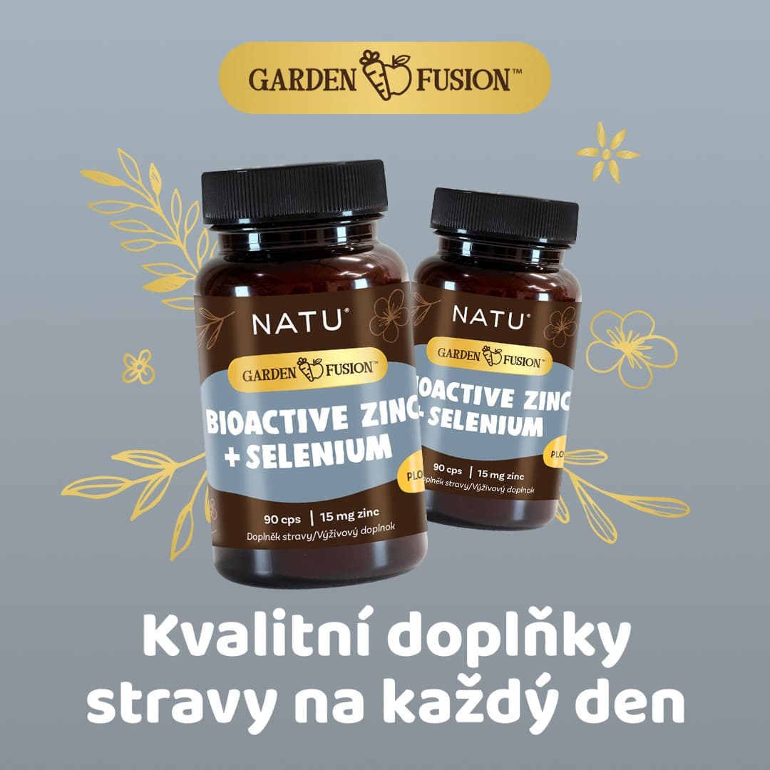 NATU Garden Fusion Bioaktivní zinek 15 mg, selen, extrakt ze zeleného čaje 90 kapslí - náhled 2