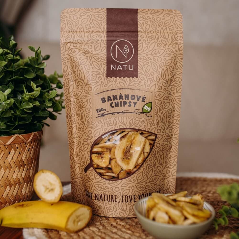 NATU Banánové chipsy BIO 230g - náhled 3