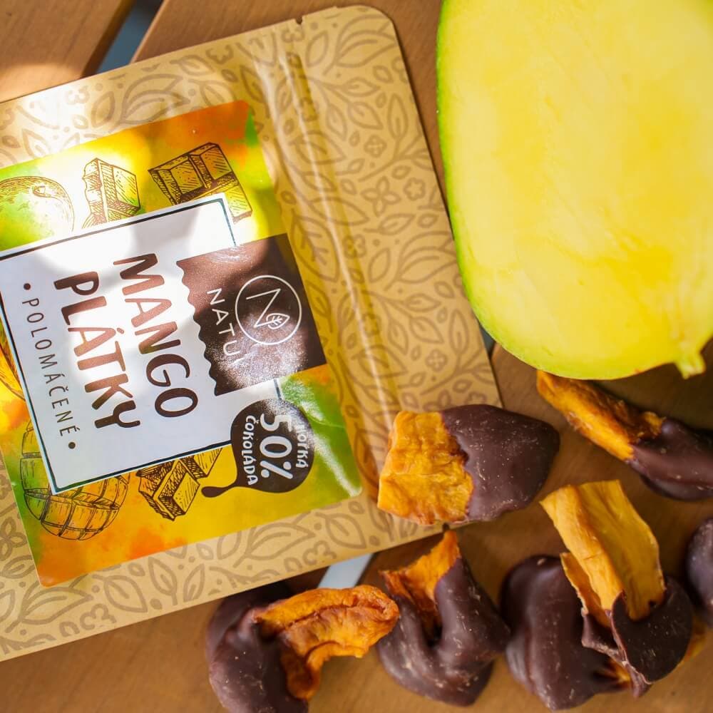 NATU Mango plátky polomáčené 50% hořká čokoláda 120g - náhled 5