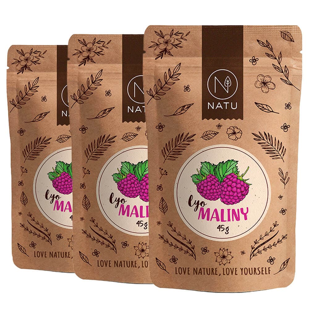 NATU Lyofilizované maliny 3x45g