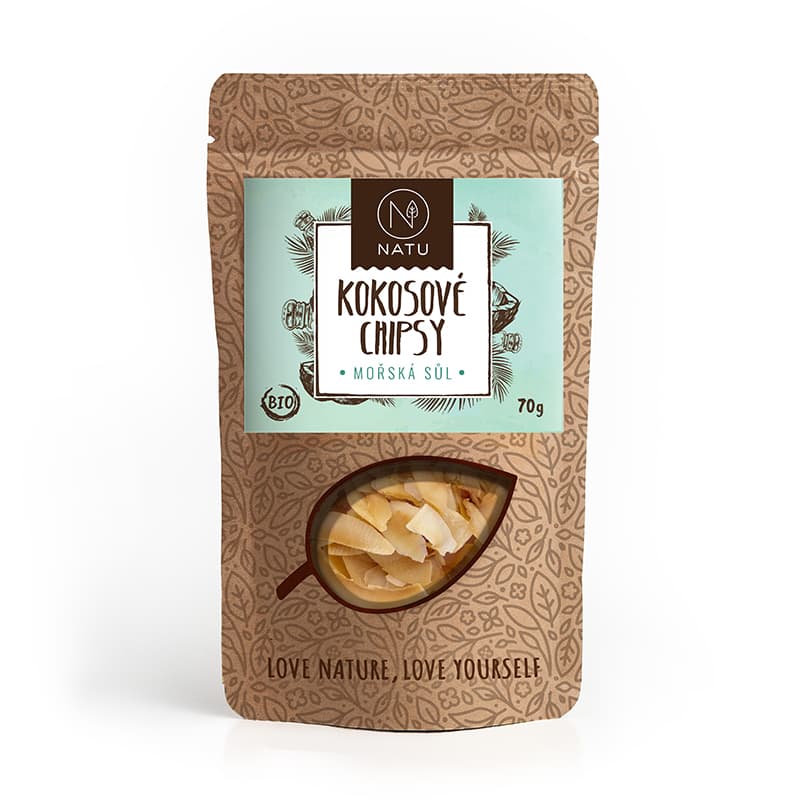 NATU Kokosové chipsy mořská sůl BIO 70 g