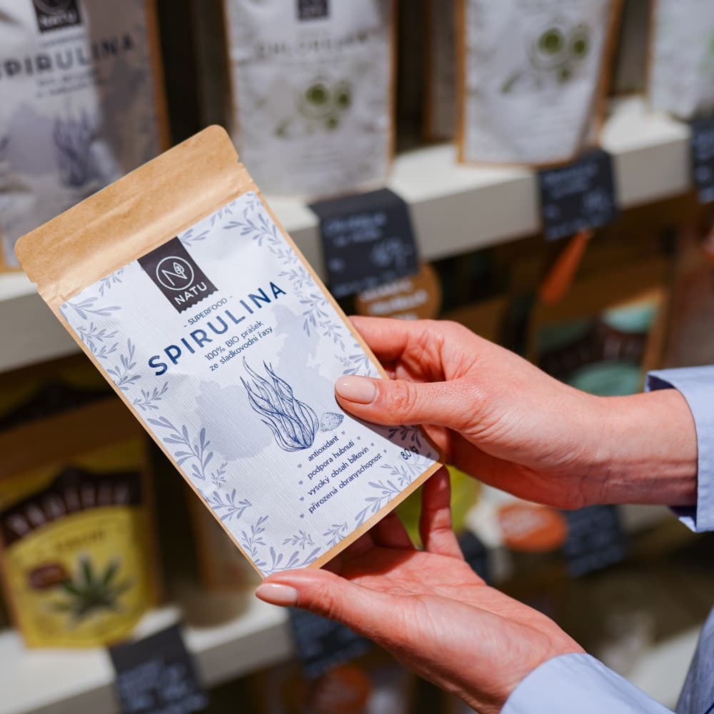 NATU Spirulina BIO prášek 80 g - náhled 5