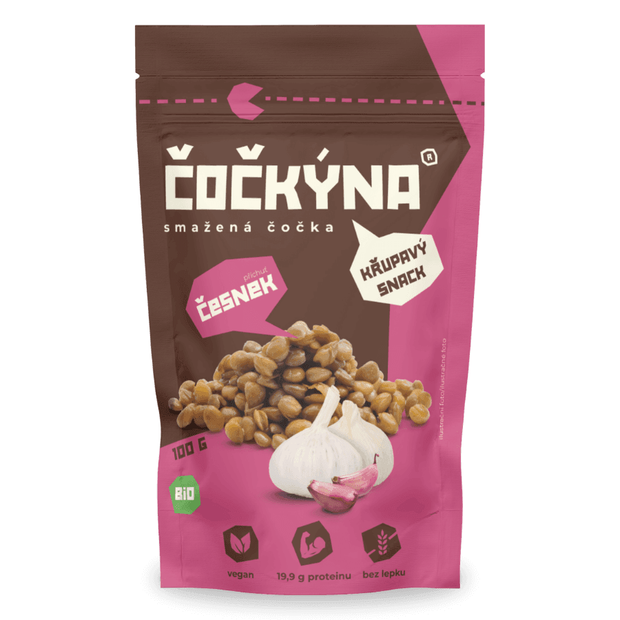 Čočkýna příchuť česnek BIO 100g