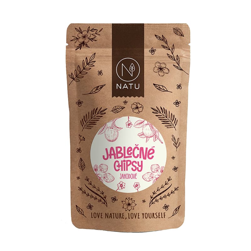 NATU Jablečné chipsy jahodové 45g - náhled 3