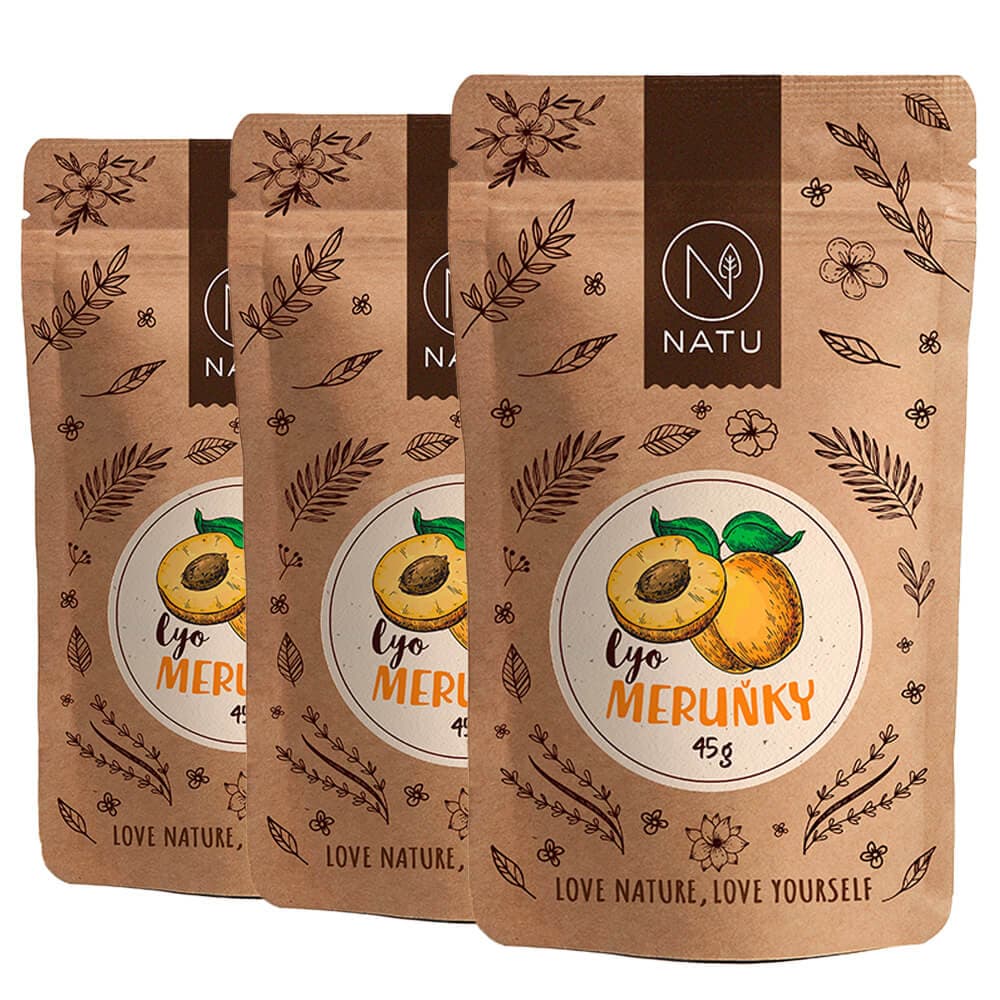 NATU Lyofilizované meruňky 3x45g