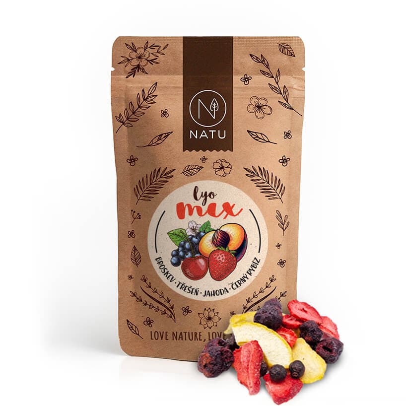 NATU Lyo mix broskev a třešeň 40g