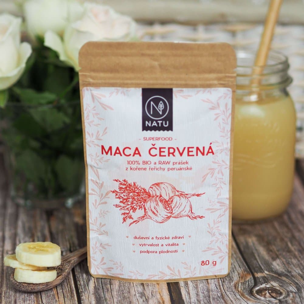 NATU Maca červená BIO prášek 80 g - náhled 4