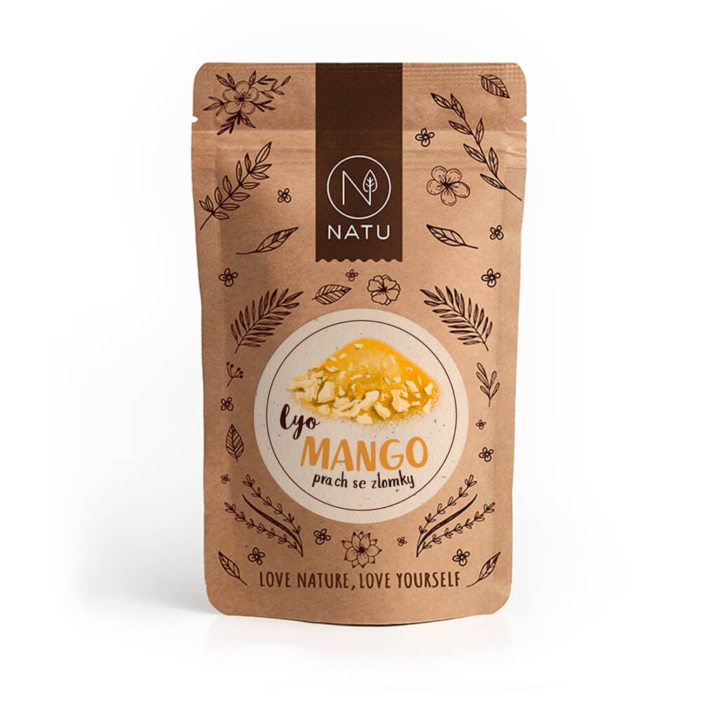 NATU Lyofilizované mango prach se zlomky 80g - náhled 2