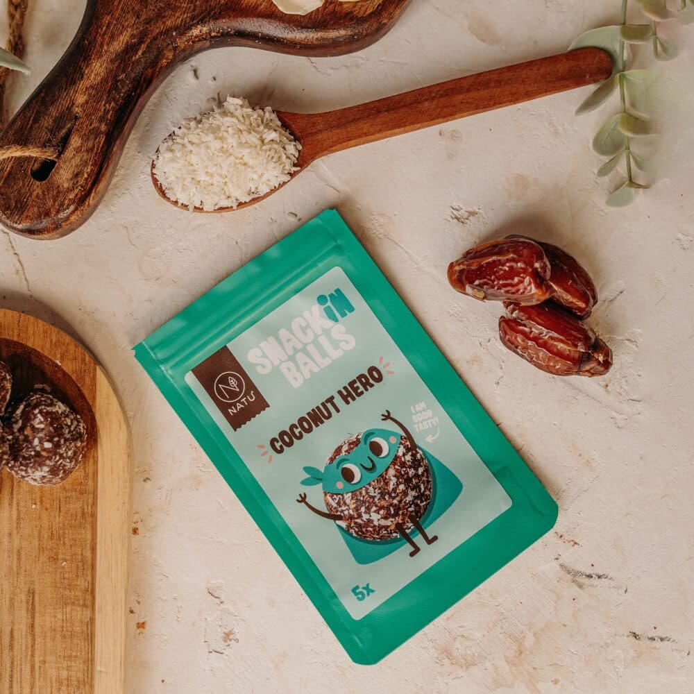 NATU SNACKin Balls Coconut Hero 65g - náhled 2