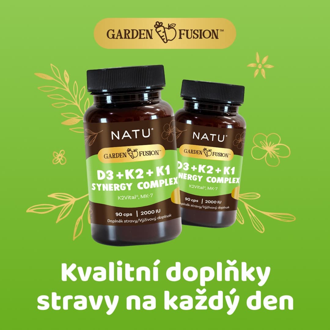 NATU Garden Fusion Vitamin D3+K2+K1 Synergy Complex 2000 IU 90 kapslí - náhled 3